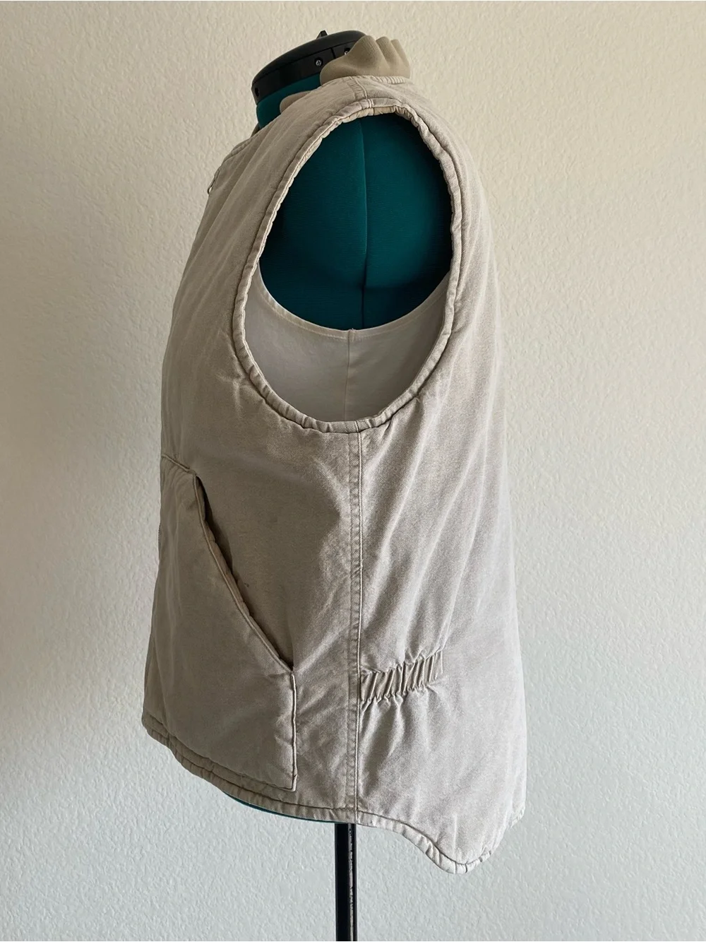 Vintage J. Crew canvas vest puffer quilt lined work wear, M